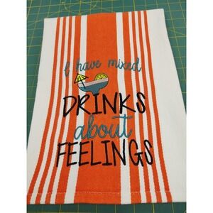 I Have Mixed Drinks about FEELINGS Kitchen Bar Hand Tea Towel Great GIft Idea!